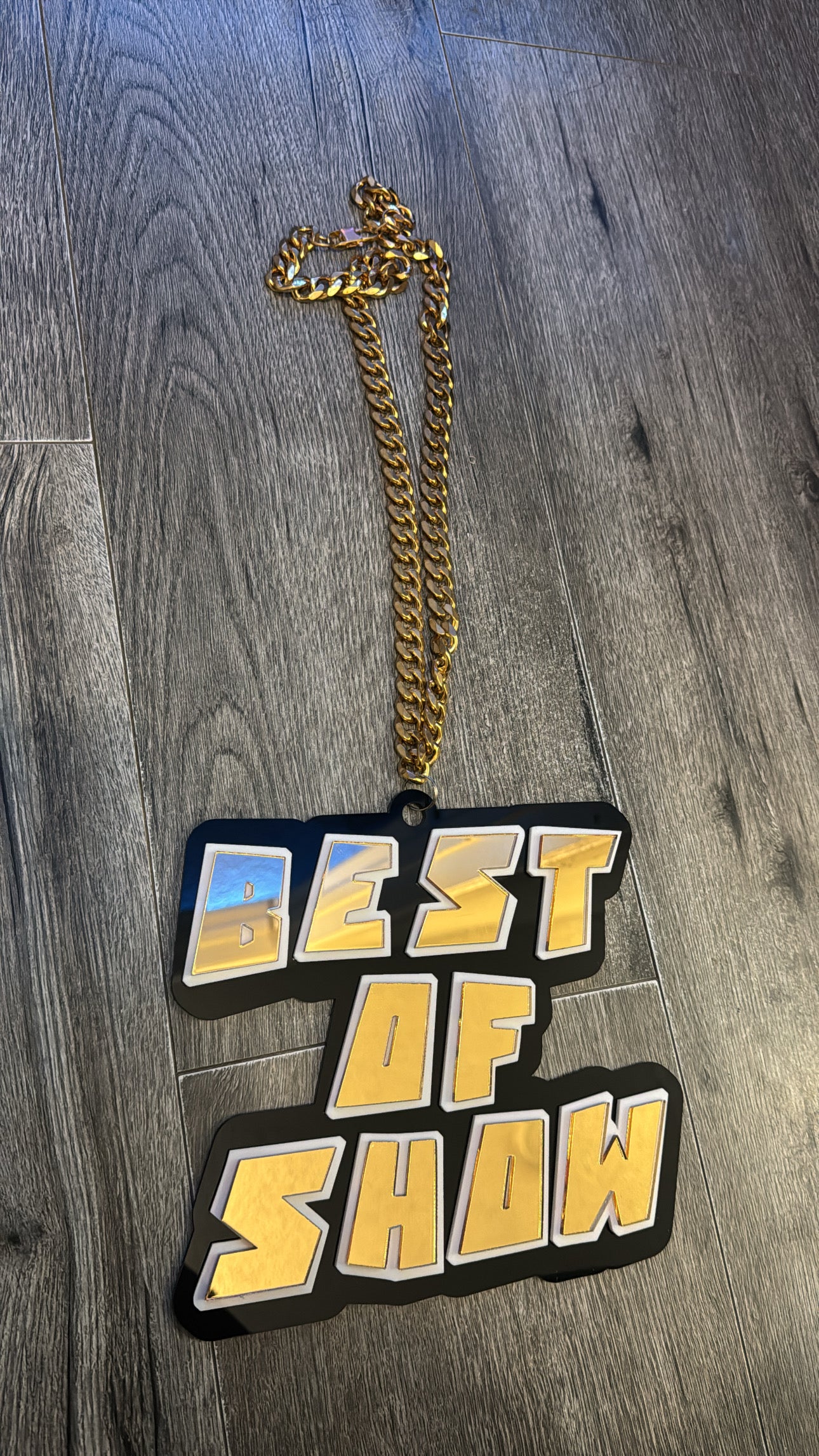 Custom Hype Chain Necklace | Graduation Award | Cuban Chain | Gold | Personalized Team Logo or Text Pendant