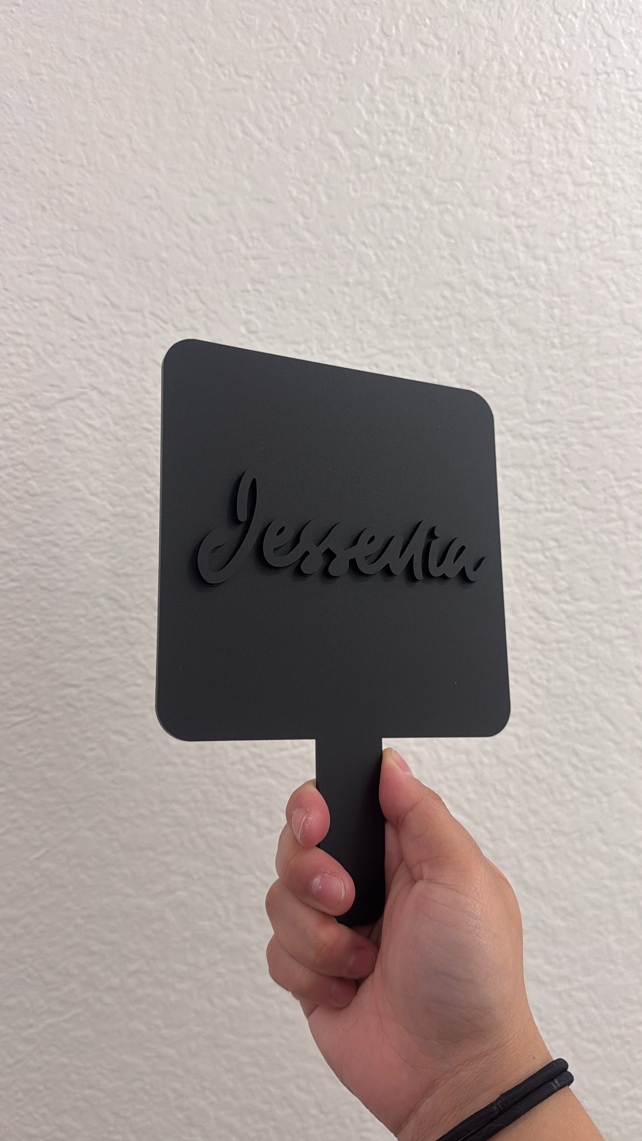 Custom 3D Handheld Mirror | Name Mirror | Text Mirror | Face card never declines | Beautician Hairdresser Makeup Artist Mirror | Logo Mirror