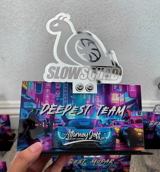 Custom Acrylic Trophy | Multi Layer Award Plaque | Personalized Automotive Trophy | Chrome Topper | Stance, Tuners, Car Meet Awards
