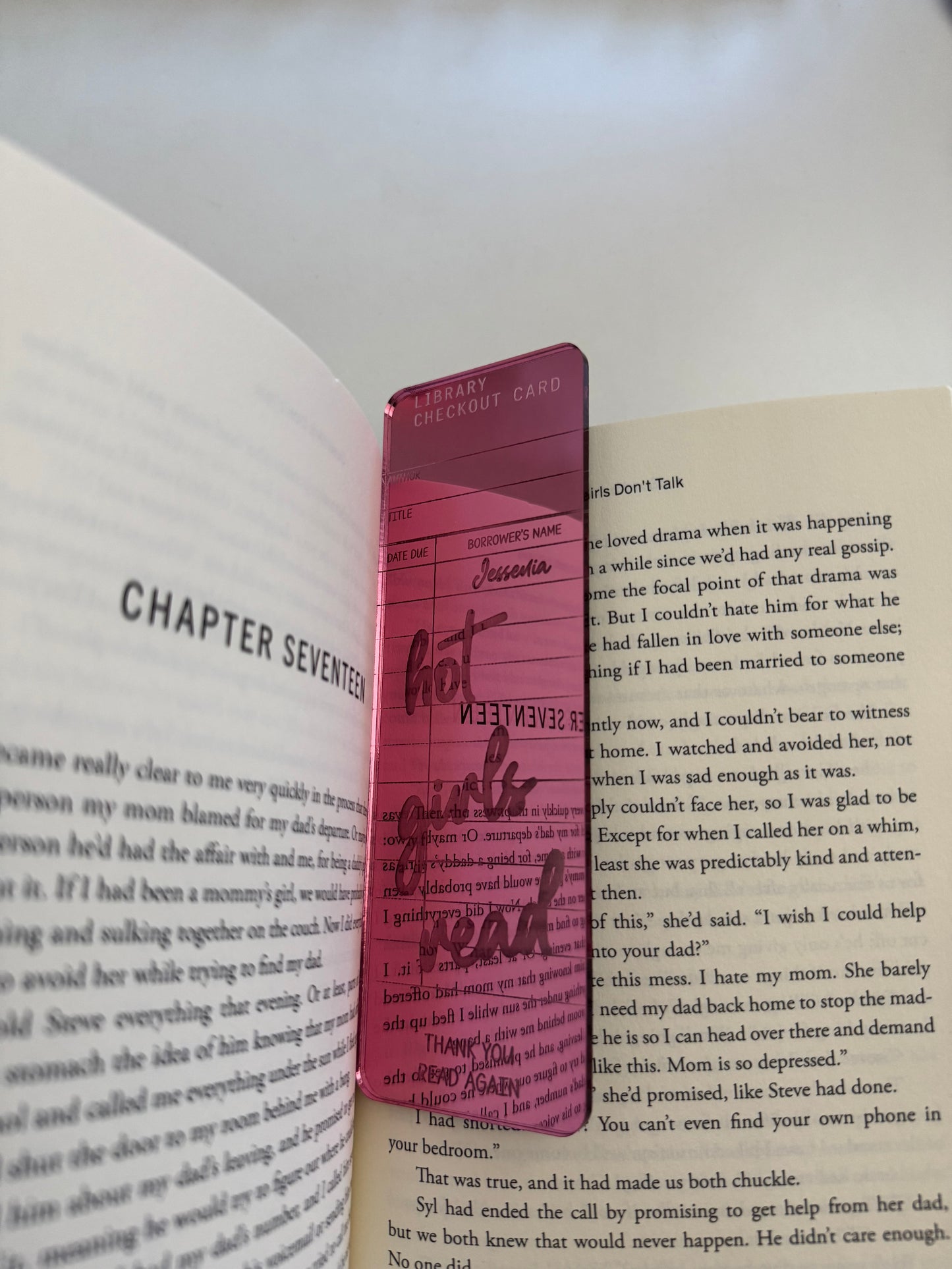 Hot Girls Read Acrylic Bookmark | Customizable Bookmark | Library Card Bookmark