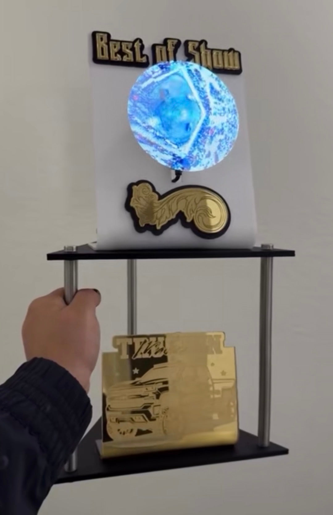 Custom Holographic Trophy | Hologram Trophy | Acrylic Engraved or Printed Trophy | Large Trophy | Best of Show Trophy | 1st Place Prize