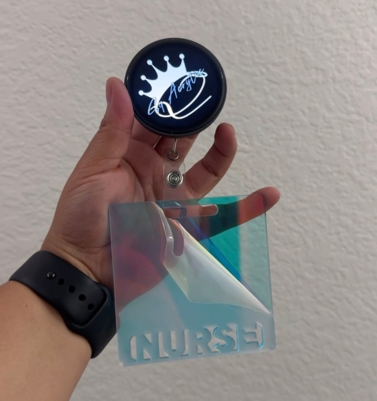 Custom Badge Buddy | Cut Out Text | Optional Engraving Add on | Badge accessory | Badge reel