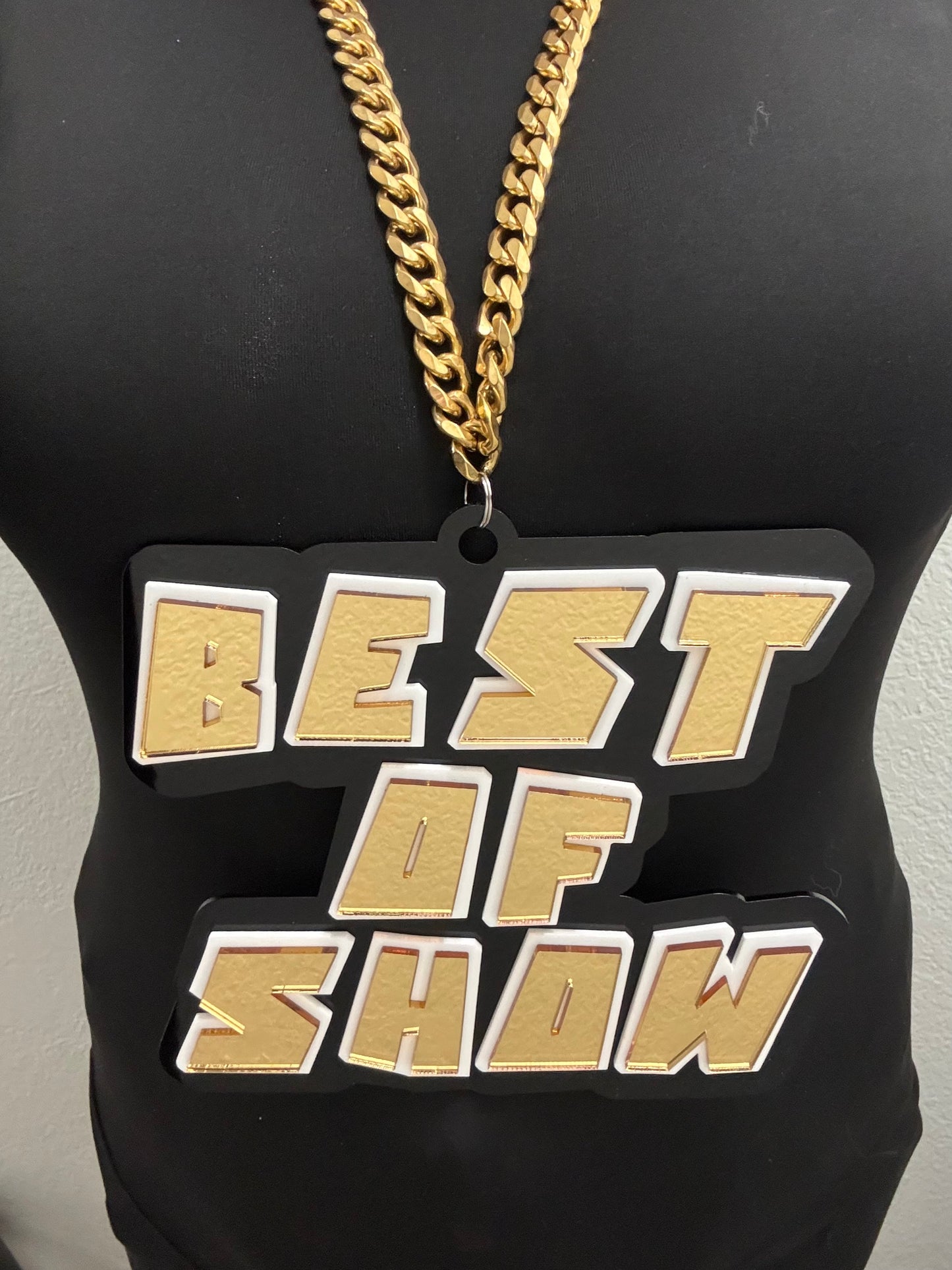 Custom Hype Chain Necklace | Graduation Award | Cuban Chain | Gold | Personalized Team Logo or Text Pendant