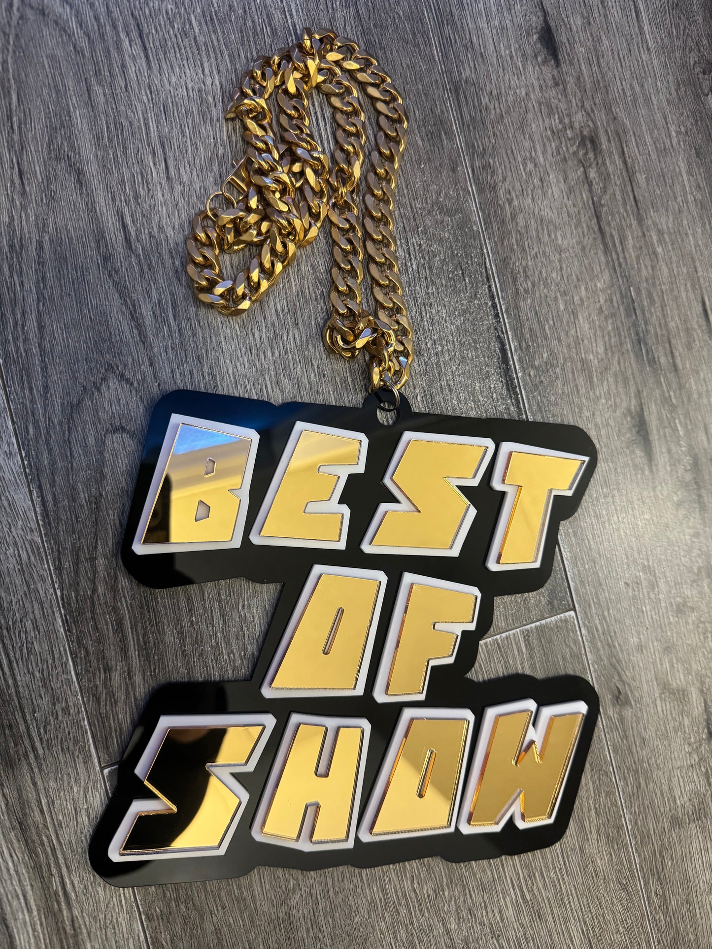 Custom Hype Chain Necklace | Graduation Award | Cuban Chain | Gold | Personalized Team Logo or Text Pendant