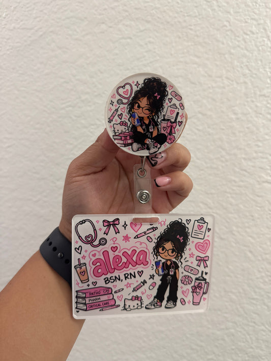 Personalized Nurse Badge Reel & Badge Buddy | Custom Acrylic Badge Holder | Nurse Gift | UV Printed |