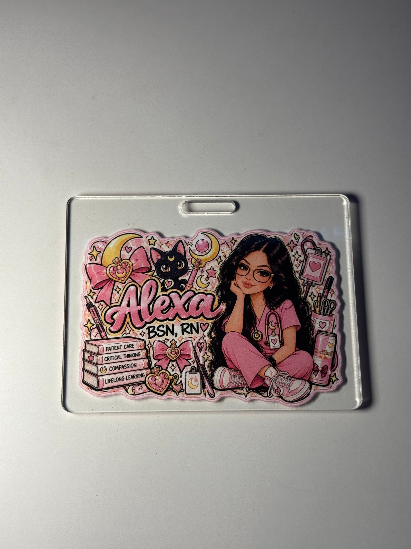 Personalized Nurse Badge Reel & Badge Buddy | Custom Acrylic Badge Holder | Nurse Gift | UV Printed |