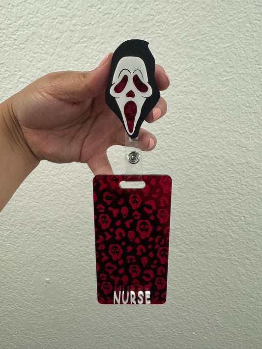 Ghost Face Badge Reel and Badge Buddy Set (2 items)