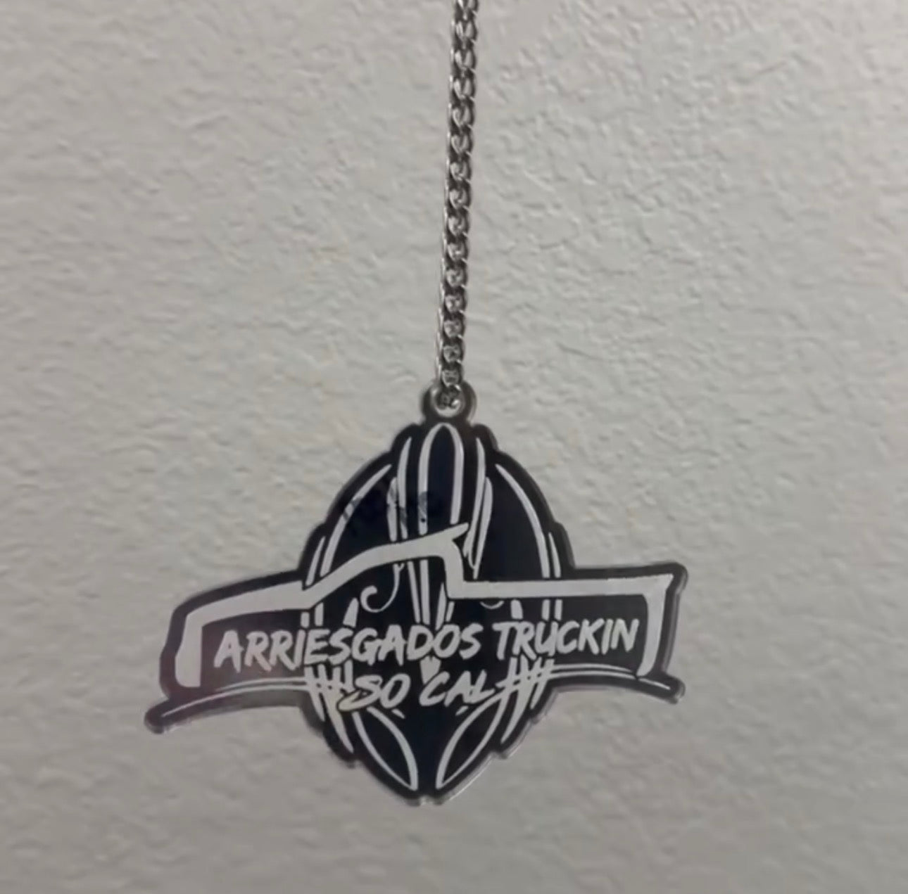 Custom Rear View Mirror Hanger With Gold Or Silver Cuban Chain | Other Colors Available