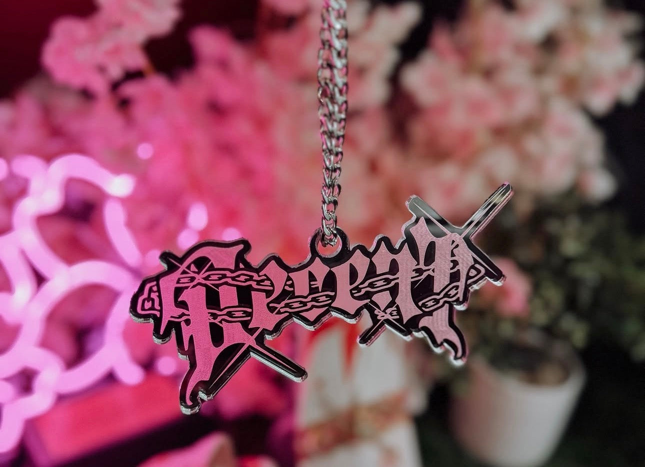 Custom Rear View Mirror Hanger With Gold Or Silver Cuban Chain | Other Colors Available