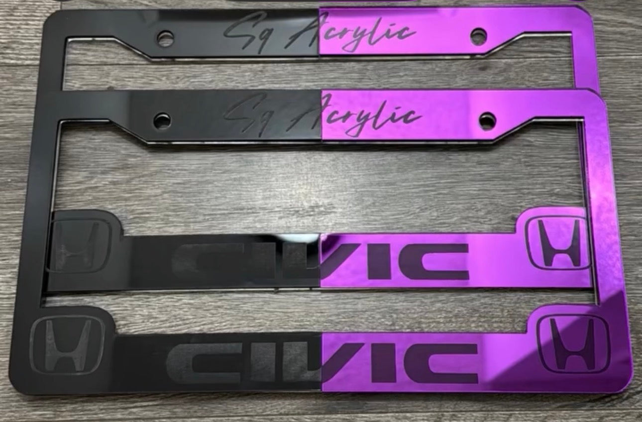Custom Split Plate Frame (Two Color Plate Frame) | Single Plate Frame