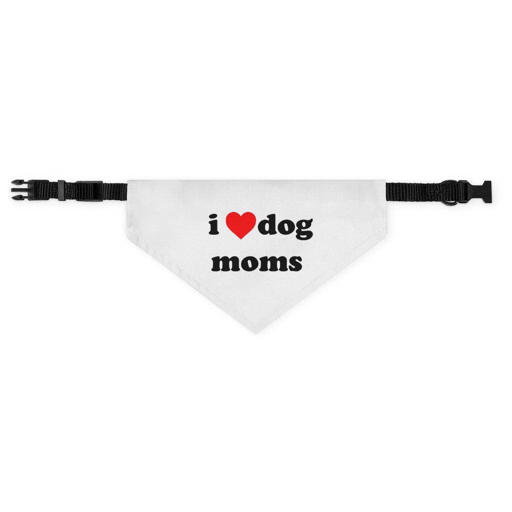 I Heart Dog Moms Pet Bandana Collar