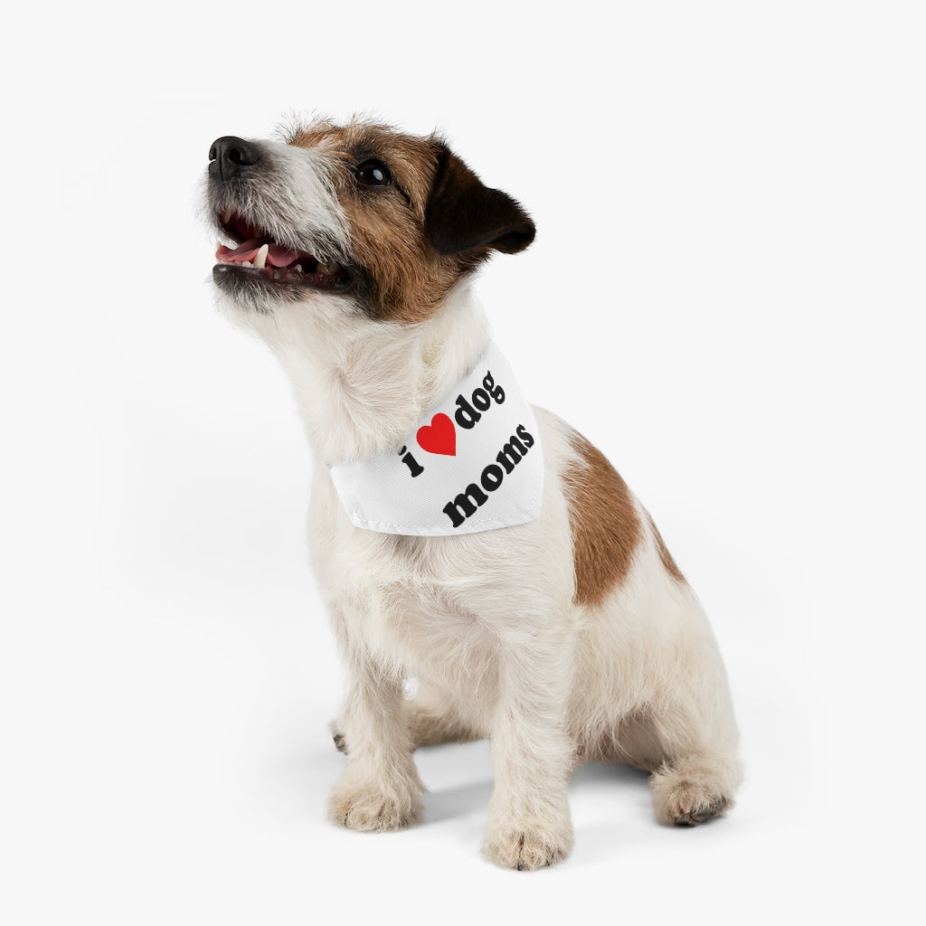 I Heart Dog Moms Pet Bandana Collar