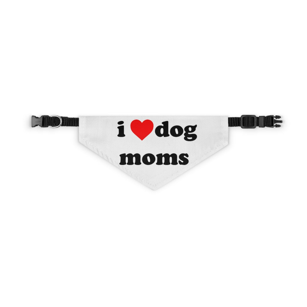 I Heart Dog Moms Pet Bandana Collar