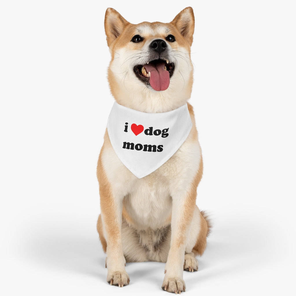 I Heart Dog Moms Pet Bandana Collar