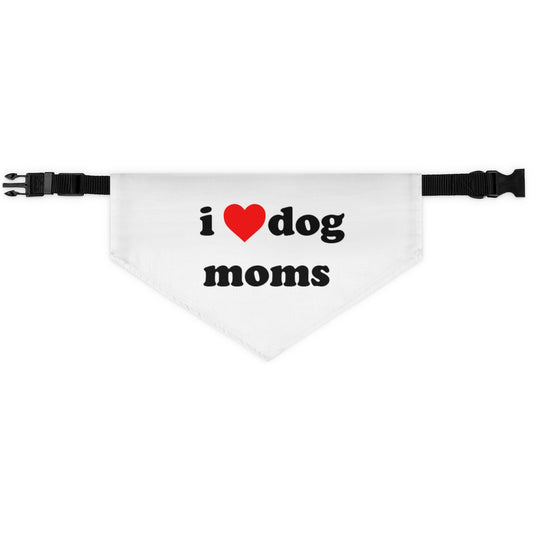 I Heart Dog Moms Pet Bandana Collar