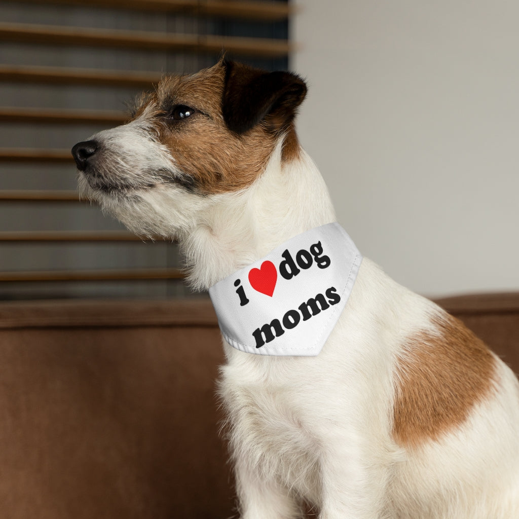 I Heart Dog Moms Pet Bandana Collar