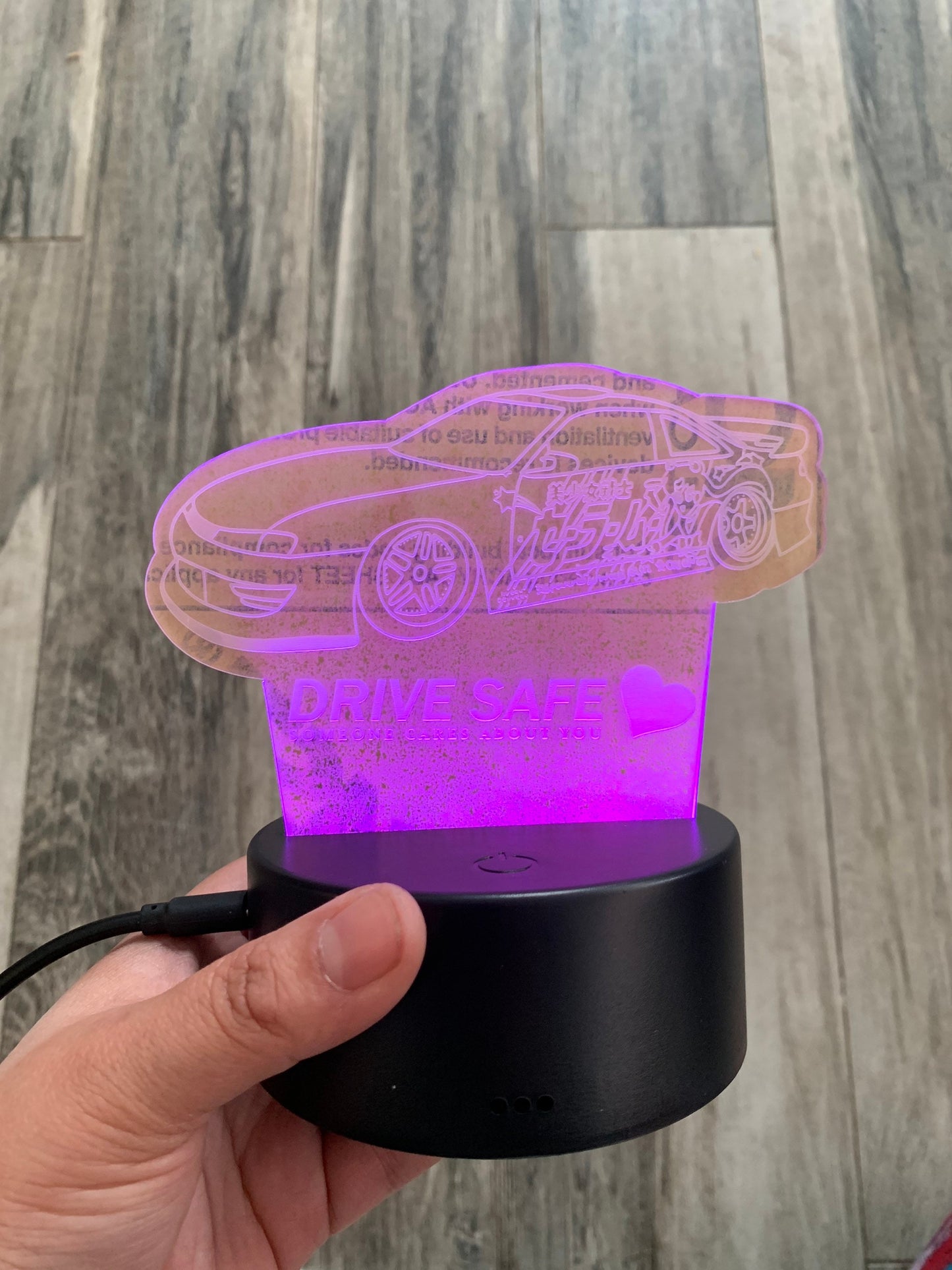 Custom drawn car night light | light up plaque | color changing